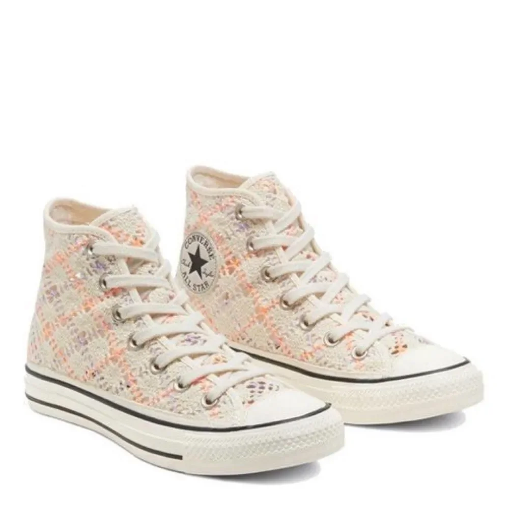 Converse Boho Crochet Hightop Women's Chuck Taylor All Star' cream pink lavender - Picture 12 of 12